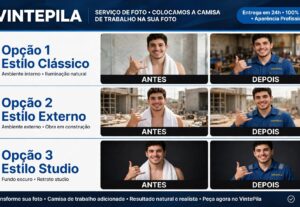 Eu vou colocar camisa de trabalho em sua foto