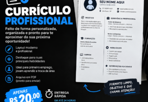 Eu vou fazer seu currículo profissional em pdf