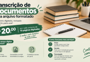 Eu vou transcrever seus documentos ao melhor custo benefício...