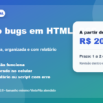 Eu vou Corrijo bugs em HTML, CSS ou JavaScript