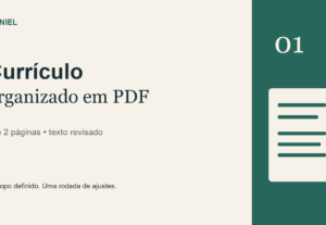 Eu vou organizar seu currículo em PDF