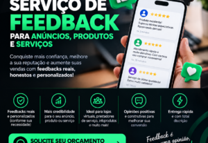 Eu vou Fazer um feedback sobre seu produto ou negócio.