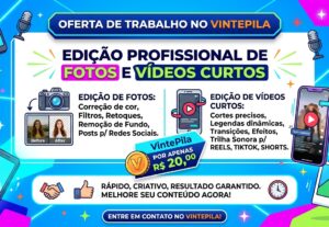 Eu vou Edição Profissional de Fotos e Vídeos Curtos