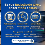 Eu vou Redação de texto, editar vídeo e fotos