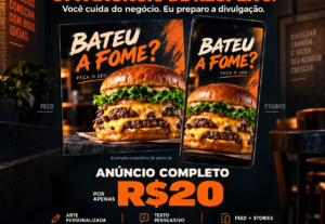 Eu vou Criar seu anuncio com arte personalizada e persuasiva...