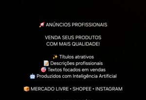 Eu vou  criar um anúncio profissional.