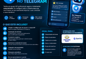 Eu vou Crio seu Grupo VIP no Telegram com Bot e Automação