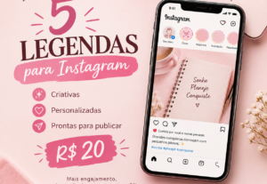 Eu vou criar 5 legendas criativas para Instagram