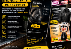 Eu vou Criar artes para divulgação de produtos redes sociais