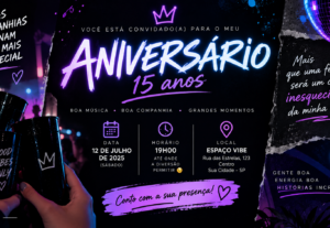 Eu vou Eu🎉 Crio Convites de Aniversário Personalizados