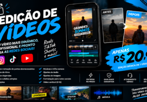 Eu vou editar seus vídeos para Instagram, TikTok e YouTube
