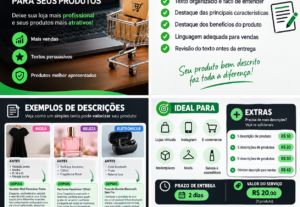 Eu vou Criar descrições profissionais para os seus produtos