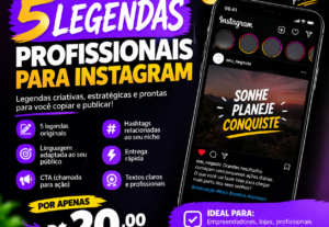 Eu vou criar 5 legendas profissionais para Instagram