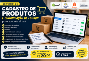 Eu vou Cadastrar seus produtos e atualizar seu estoque