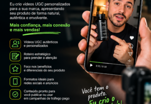 Eu vou Vou criar um vídeo UGC para divulgar o seu produto