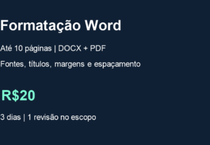 Eu vou formatar seu documento Word