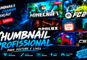 Eu vou criar uma Thumbnail profissional para YouTube e Lives