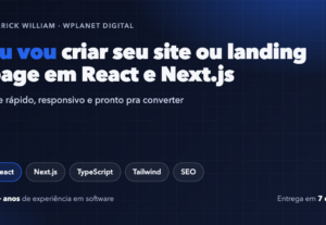 Eu vou criar seu site ou landing page em React e Next.js