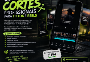 Eu vou fazer cortes profissionais para TikTok e Reels