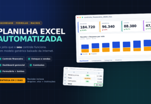 Eu vou criar sua planilha Excel automatizada com dashboard