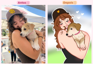 Eu vou fazer uma ilustração do seu pet minimalista e fofinha
