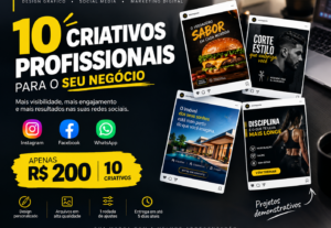 Eu vou criar 10 criativos para suas redes sociais