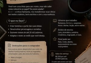 Eu vou transformar suas ideias em histórias incríveis