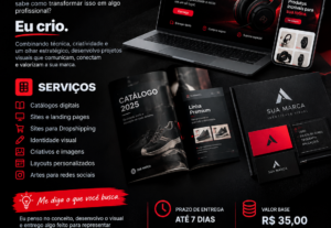 Eu vou crio catalogos, sites  dropship, identidade visual