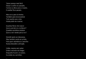 Eu vou fazer um poema pra você