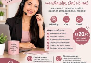 Eu vou Atender ao seu Cliente via WhatsApp, Chat e E-mail