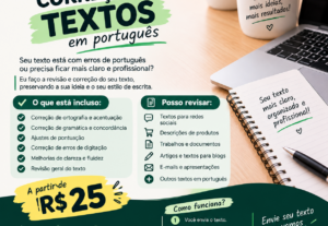 Eu vou Faço revisão e correção de textos em português