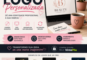 Eu vou logo personalizada e profissional para sua marca