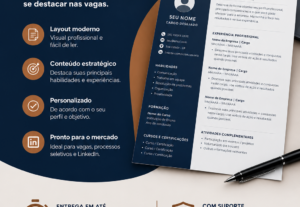 Eu vou criar um currículo profissional, moderno e estratégic...
