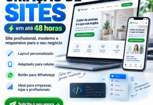 Eu vou irei criar o seu site em menos de 48 horas