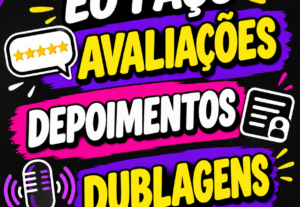 Eu vou Faço avaliações, depoimentos e dublagens.