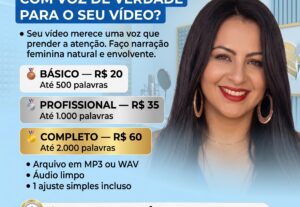 Eu vou fazer a narração para o seu vídeo no youtube.