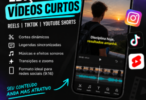 Eu vou editar seus vídeos curtos com cortes e legendas.