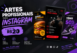 Eu vou criar artes profissionais para Instagram e redes