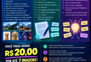 Eu vou fazer até 7 artes por apenas 20 pila