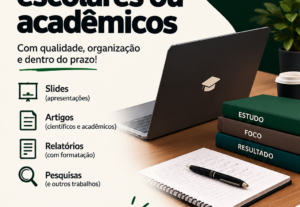 Eu vou fazer seus trabalhos escolares ou acadêmico