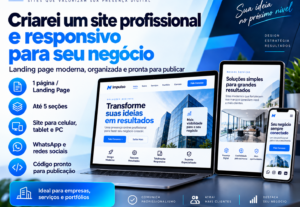 Eu vou Criarei o site para sua empresa, projeto ou negócio
