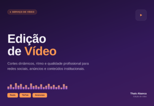 Eu vou editar seu vídeo com ritmo e qualidade profissional.