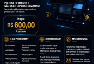 Eu vou Fazer seu site profissional em tempo recorde