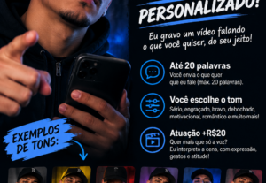 Eu vou Gravar um vídeo falando texto de sua preferência
