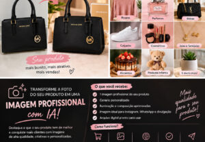 Eu vou criar fotos profissionais de produtos usando IA