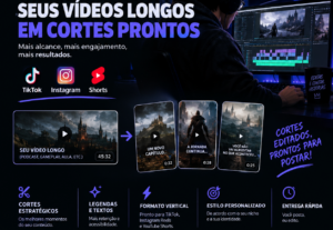 Eu vou Editar seus vídeos longos em vários recortes curtos