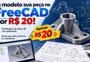 Eu vou modelar em 3D peça de desenho industrial no Freecad.
