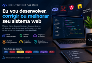 Eu vou desenvolver, corrigir ou melhorar seu sistema web