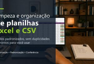 Eu vou limpar e organizar sua planilha Excel ou CSV