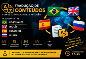 Eu vou traduzir textos para inglês espanhol e russo